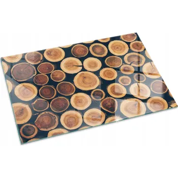 Krbová kamna Ozdobná skleněná deska pod kamna, krb, box na dřevo se zkosenou hranou 100x70 cm