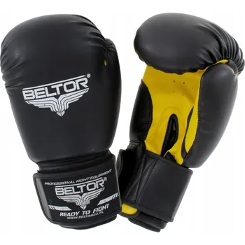 Boxerské rukavice Boxerské rukavice Beltor Spartacus Černo-Žluté 10 oz
