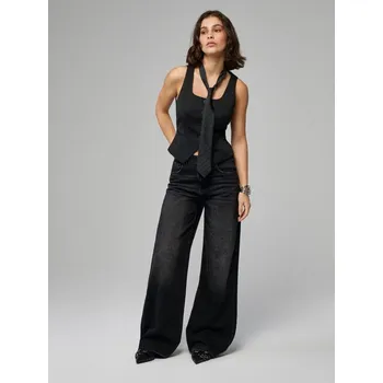 Dámské džíny Džíny wide leg - 32 - House - černá - 728FV-99J