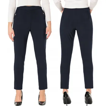 Megitarnow Elegantní dámské kalhoty cigaretového střihu dlouhé šedé velikost 7XL/8XL