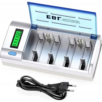 Univerzální nabíječka baterií EBL 906 LCD AA AAA C D 9V Ni-MH 4+2