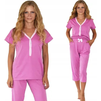 Dámské pyžamo Dámské pyžamo na kojení, rozepínací na , druky, 3/4 kalhoty