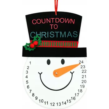 Vánoční dekorace VÁNOČNÍ HODINY Adventní Kalendář Roztomilý Sněhulák ODPOČÍTÁVÁNÍ DNŮ DO VÁNOC