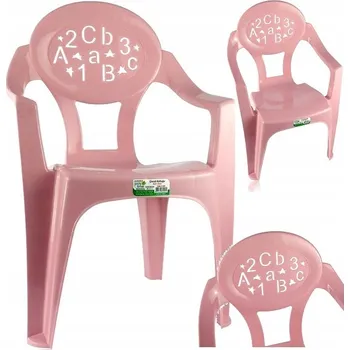 Plastová dětská židlička ABC růžová do pokoje a na hraní pro nejmenší