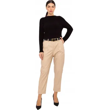 Dámské kalhoty Dámské kožené elegantní kalhoty s páskem