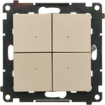 vypínač Vypínač 4 násobný, elektronický, 6 A / 230 V~, šroubové svorky, Simon 55 TEW4.01/144, champagne metalizovaná