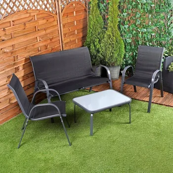 Zahradní sestava Kovová zahradní souprava Koopman šedá, 4 díly