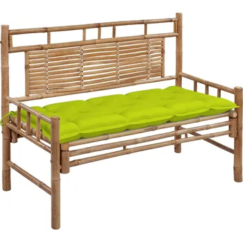 Zahradní lavice zahrada-XL Zahradní lavice s poduškou 120 cm bambus 3063902