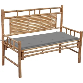 Zahradní lavice zahrada-XL Zahradní lavice s poduškou 120 cm bambus 3063877