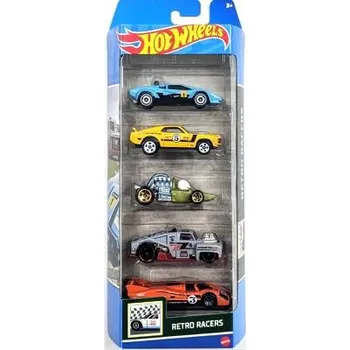 autíčko HOT WHEELS AUTÍČKA 5-BALENÍ SADA VOZIDEL RETRO RACES HTV50