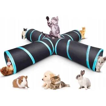 Hračka pro kočku Čtyřcestný tunel pro kočky, Hračka pro kočky Tunel na hraní Skládací tunel