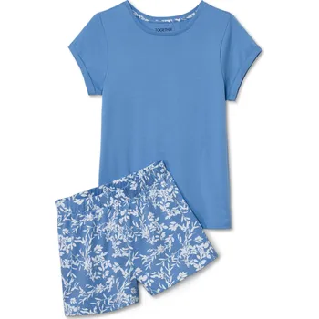 Dámské pyžamo 641378 - Tchibo - Krátké pyžamo - pro ženy - vel. L 44/46 - barva: modrá/květovaný