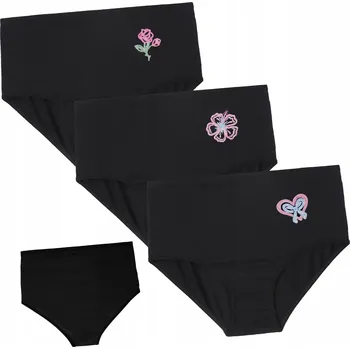 Kalhotky 3x Dámské kalhotky Figi *MORAJ* MaXi BAVLNĚNÉ Černé s Vysokým pasem XXL