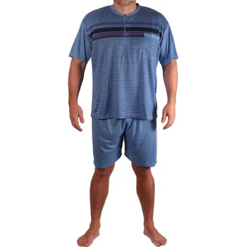 Pánské pyžamo Jiří pánské pyžamo krátké 1780 5XL šedomodrá