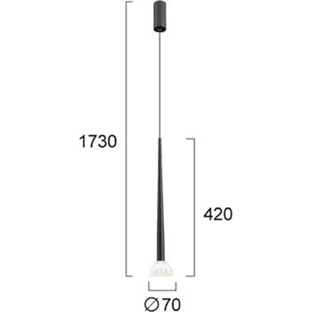 Viokef Závěsné světlo LED Rina, černá/čirá, Ø 7 cm, kov/akryl černá, čirá 1 x 8 W LED - Doprava zdarma