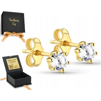 Náušnice ZLATÉ NÁUŠNICE SE ZIRKON ryzost 925