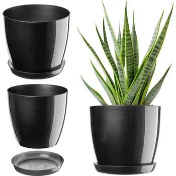 Květináč Květináč plast šedý Kadax 22 cm x 28 x 25 cm