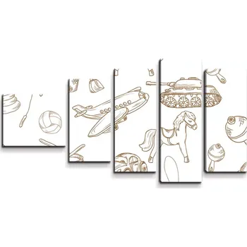 Obraz Sablio Obraz - 5-dílný Dětská doprava - 100x60 cm