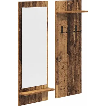 Věšák Nástěnný věšák na kabáty s poličkou, staré dřevo