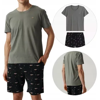 Pánské pyžamo Pánské pyžamo s krátkým rukávem bavlna Atlantic XXL