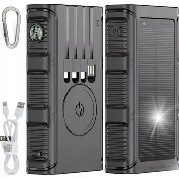 Powerbanka Solární powerbanka s indukčním nabíjením 36000mAh, 8x USB, IQ panel, 2x LED svítilna 150LUM