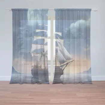 Záclona Sablio Záclony Plachetnice mezi horami: 2ks 150x250cm