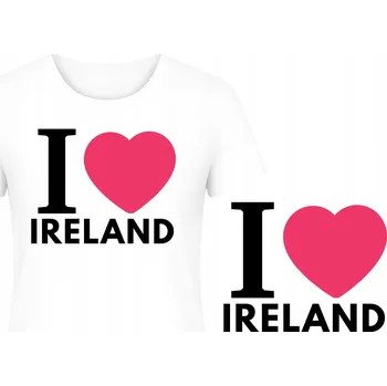Dámské Tričko HIT Potisk I LOVE IRELAND Turistický Dárek XL