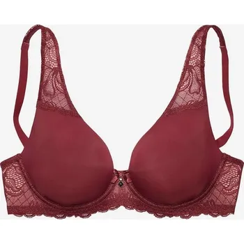 Podprsenka H2124 LASCANA Podprsenka s T-tričkovým střihem Weinrot, měkká s kosticemi 75B