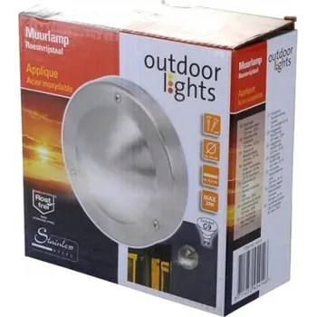 Venkovní osvětlení VENKOVNÍ NÁSTĚNNÁ LAMPA NEREZOVÁ OCEL ZÁVIT G9 MAX 25W STŘÍBRNÁ