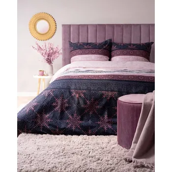 Povlečení Povlečení 140x200 ornamenty tmavě modrá pudrová