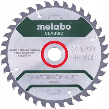 Okružní pila Metabo Kotoučová pila precision cut wood – classic 160 x 20 Z36 pro KS 55