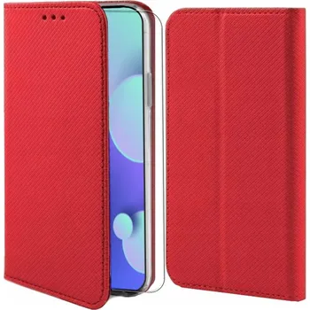 Pouzdro na mobilní telefon CASE BOOK Flipové Pouzdro pro Realme 8 | 8 Pro červené+ SKLO