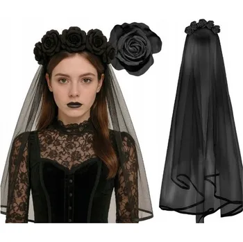 Čelenka Čelenka s růžemi Smuteční závoj Klobouček Halloween