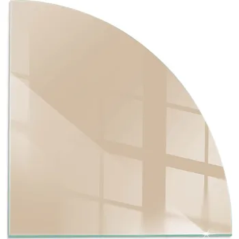 Krbová kamna Tvrzená ochranná skleněná podložka pod kozu barva béžová 1/4 100x100 cm