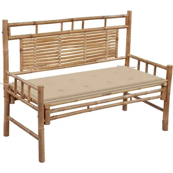 Zahradní lavice zahrada-XL Zahradní lavice s poduškou 120 cm bambus 3063879