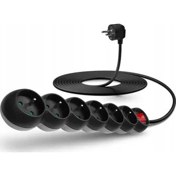 Napájecí kabel Prodlužovací Kabel s přepěťovou ochranou Connect IT 5m, 6 ks černý