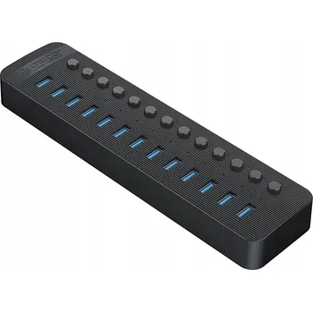 USB hub USB Hub Orico CT2U3-13AB, 13x USB-A 3.0 s vypínači - černý