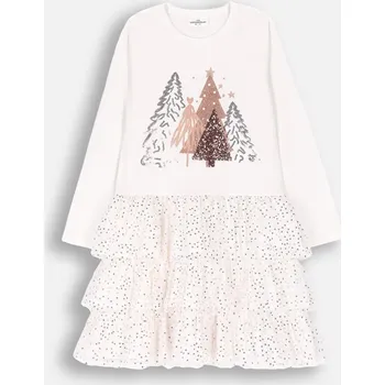 Dámské šaty Vánoční Šaty pro Dívku Ecru 098 Coccodrillo ZC4