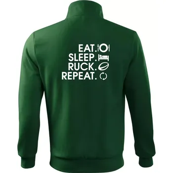 Pánská mikina Eat sleep Rugby - Mikina bez kapuce Adventure - L ( Lahvově zelená )