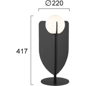 Lampička Viokef Stolní lampa Fedora, výška 42 cm, černá, kov/sklo černá, bílá 1 x 28 W - Doprava zdarma