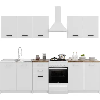 Kuchyňská linka Kuchyňská linka Laclar s pracovní deskou z dubu Sonoma, 6dílná, matně bílá