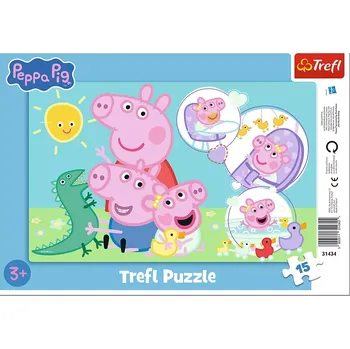 Puzzle Puzzle Prasátko Peppa 15 dílků na podložce