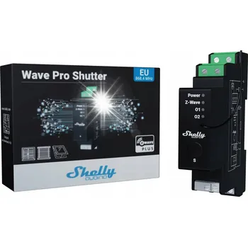 Centrální jednotka pro chytrou domácnost Shelly Qubino Wave Pro Relé pro ovládání žaluzií na DIN lištu s měřením spotřeby energie, 2-kanálové