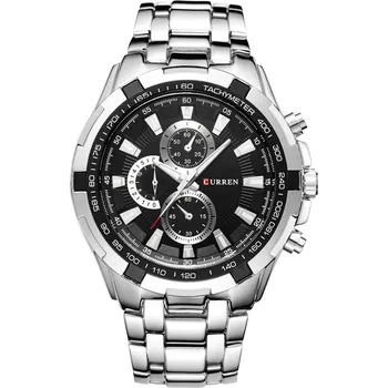Hodinky PÁNSKÉ HODINKY CURREN 8023 NÁRAMEK STŘÍBRNO-ČERNÉ