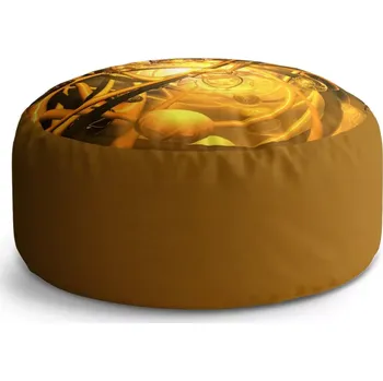 Taburet Sablio Taburet Circle Žlutá abstrakce: 38x48 cm