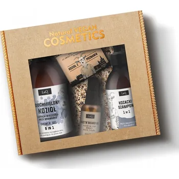 Šampon LaQ Kozel z Poznania sada 500 ml sprchový gel + 300 ml šampon na vlasy + 30 ml olej na vousy + 85 g tuhé mýdlo