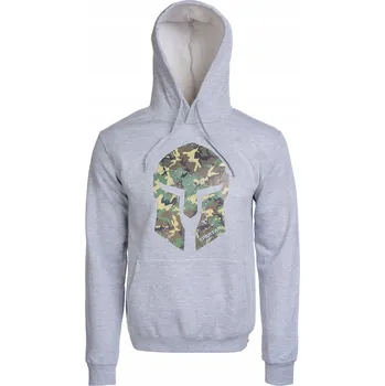 Pánská mikina Mikina s kapucí Bavlněná Sportovní Summit s potiskem Spartan Šedá M