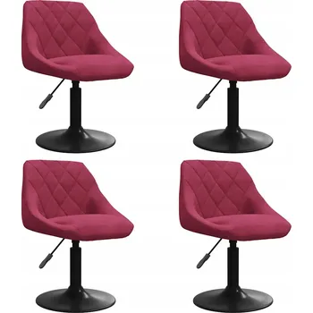 Jídelní židle VidaXL Otočné jídelní židle, 4 ks, vínově červená, sametové