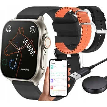 Hodinky CHYTRÉ HODINKY Rubicon SMS STEP 1,96" MAZIVO PRO EDITION 2 ŘEMÍNKY