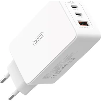 XO síťová nabíječka CE13 PD QC 3.0 65W 1x USB 2x USB-C bílá